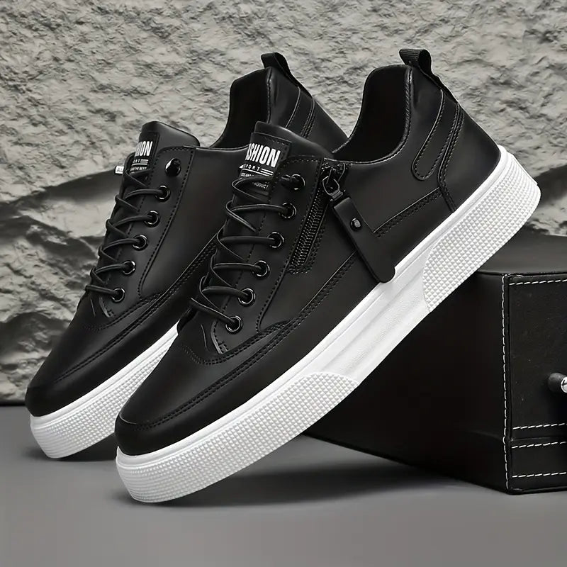 Basser - Heren Sneakers | Lage Sneakers met Veters en Rits 0