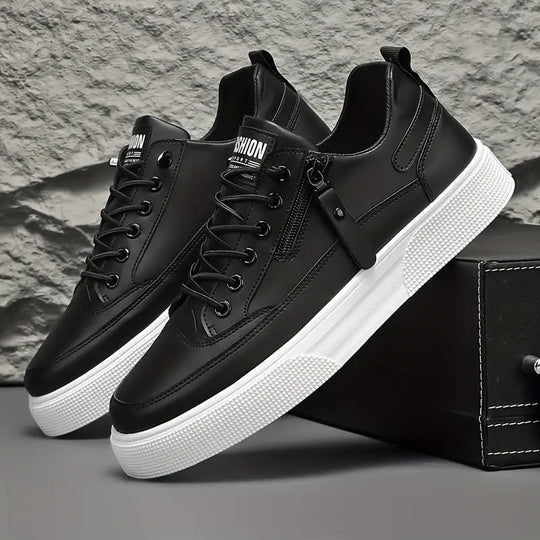 Basser - Heren Sneakers | Lage Sneakers met Veters en Rits 0