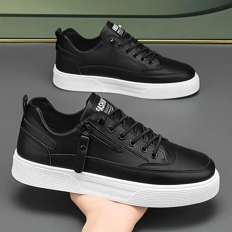 Basser - Heren Sneakers | Lage Sneakers met Veters en Rits 1