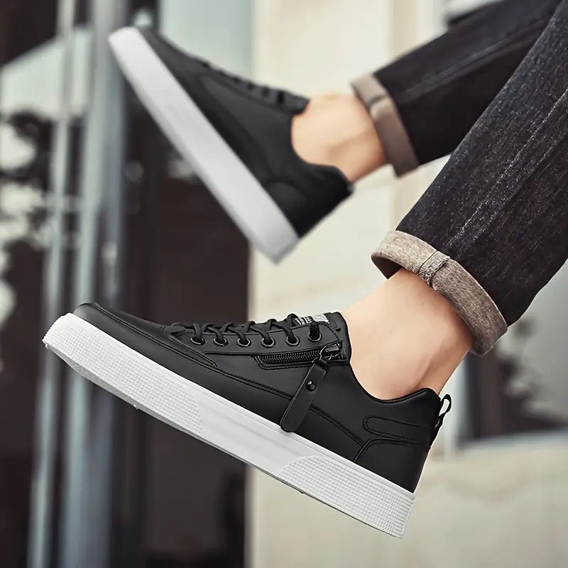Basser - Heren Sneakers | Lage Sneakers met Veters en Rits 2