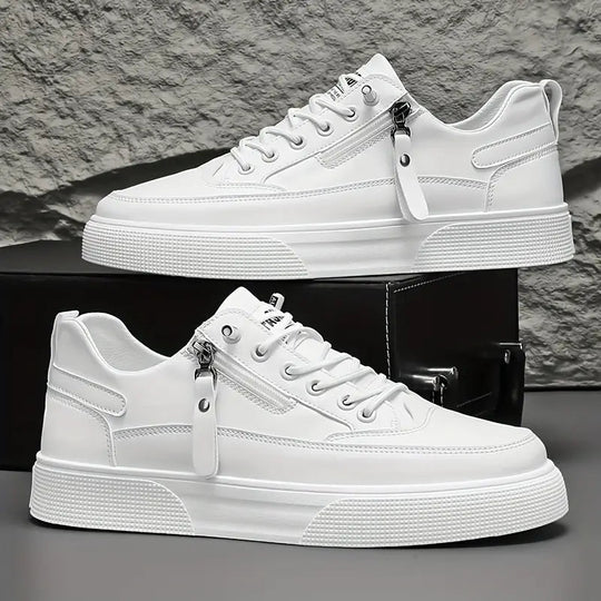 Basser - Heren Sneakers | Lage Sneakers met Veters en Rits 3