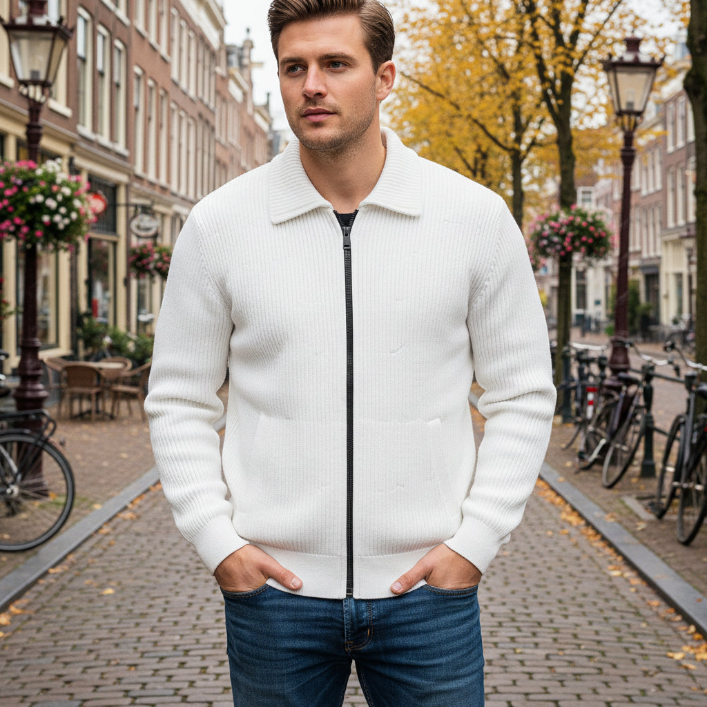 Basser - Heren Vest | Geribd Textuurpatroon 2