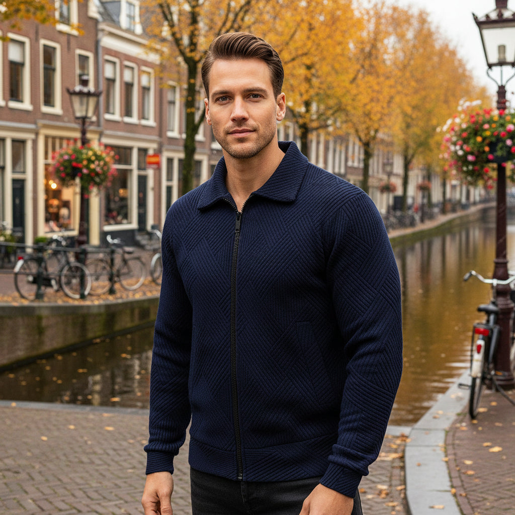 Basser - Heren Vest | Geribd Textuurpatroon 6