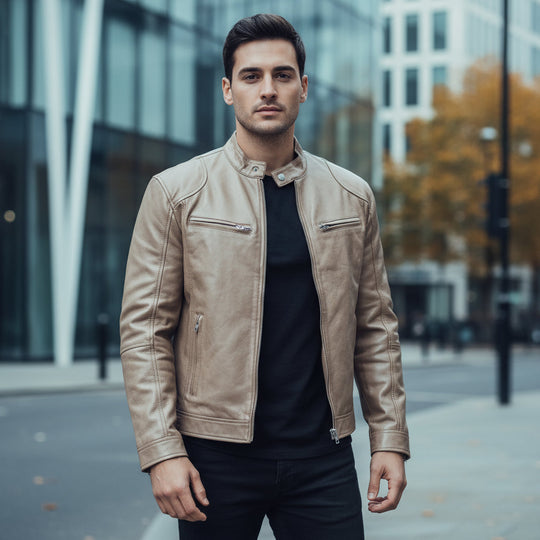 Bram Heren Bikerjack | Casual Fit-Basser-Goud-S-Basser