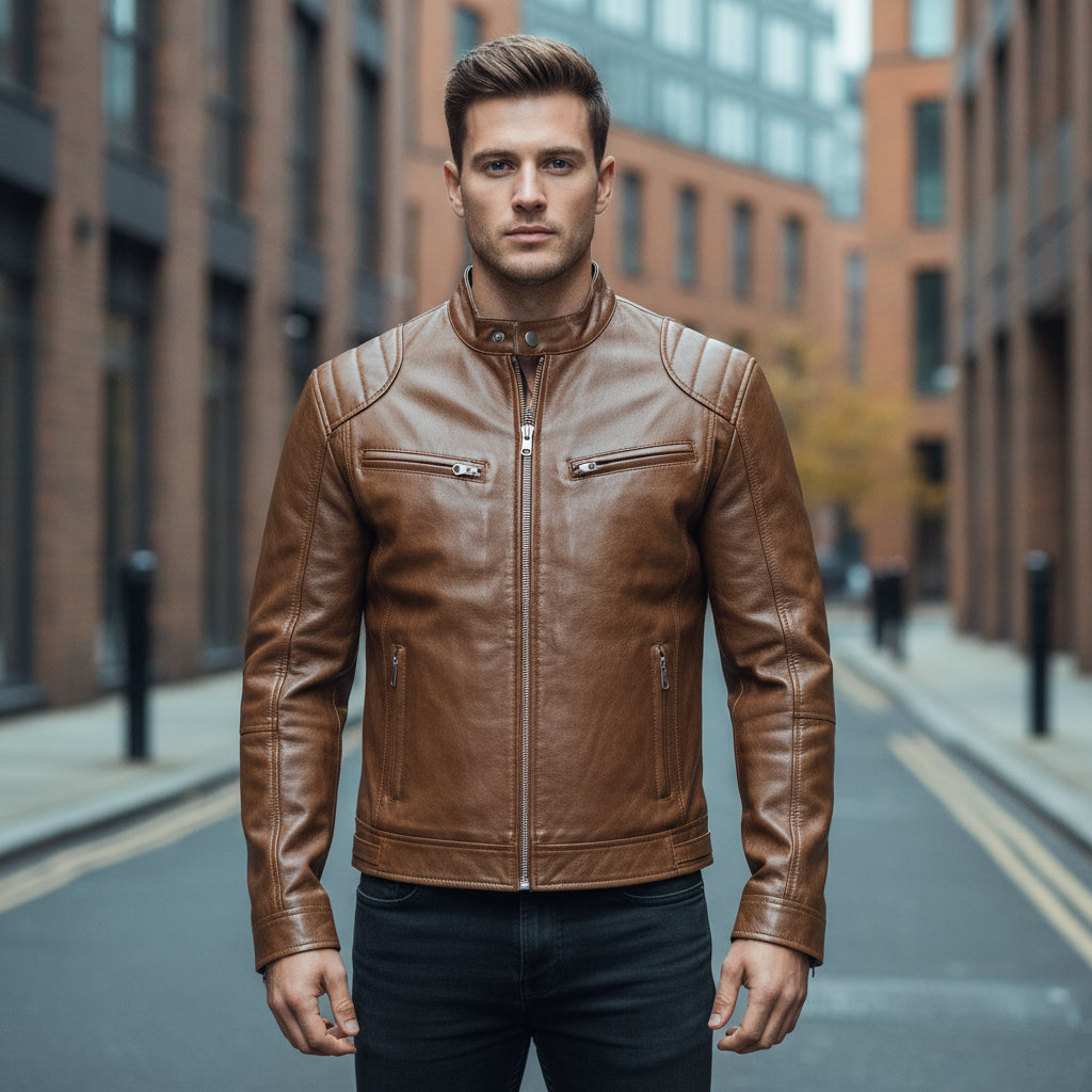 Bram Heren Bikerjack | Casual Fit-Basser-Khaki-S-Basser