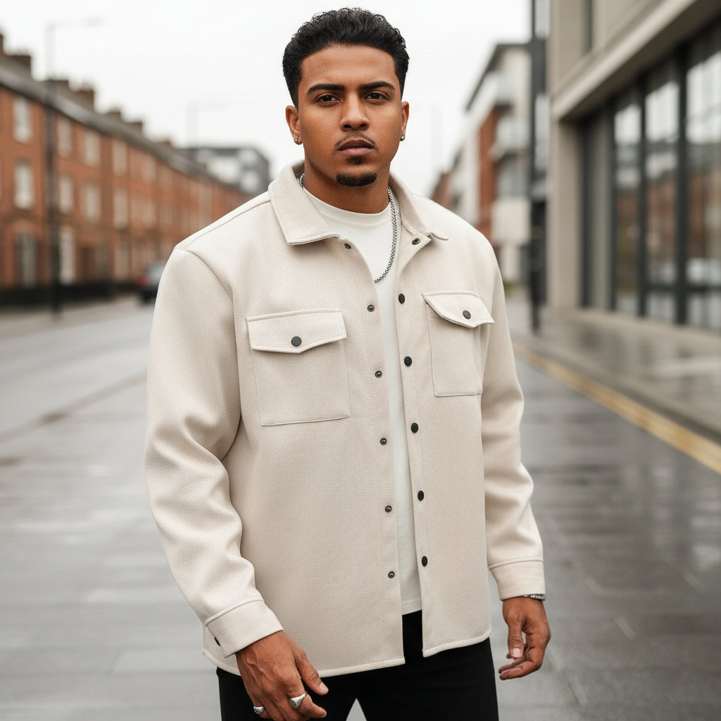 Daan Heren Jas | Tussenjas Beige-Basser-Beige-S-Basser