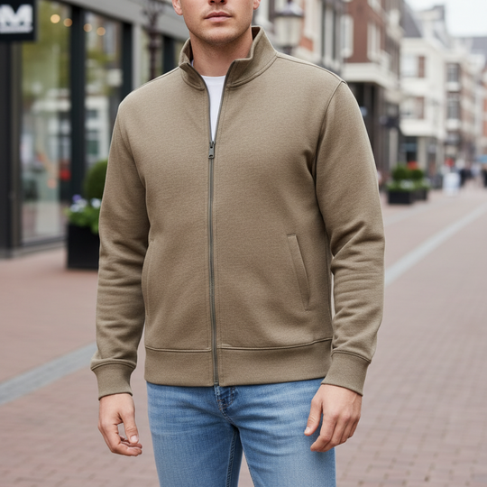 Daan Heren Vest | Volledige Rits-Basser-Bruin-S-Basser