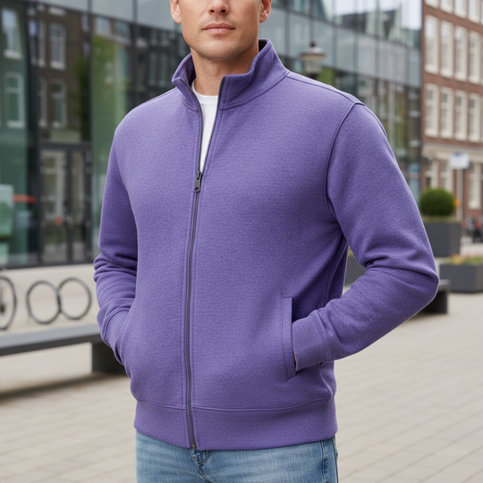 Daan Heren Vest | Volledige Rits-Basser-Paars-S-Basser