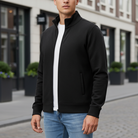 Daan Heren Vest | Volledige Rits-Basser-Zwart-S-Basser