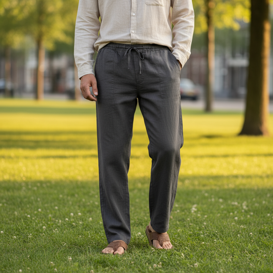 Elias – Heren Linnen Broek | Ademend Comfort en Tijdloos Design-Basser-Basser