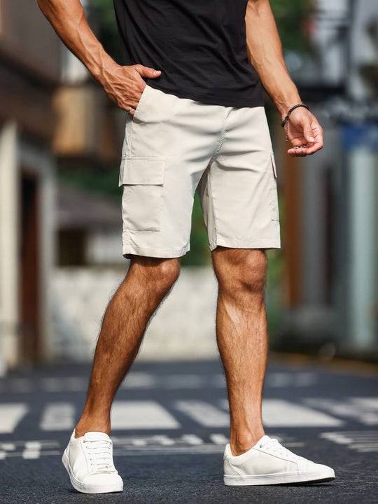 Finn Heren Cargo Shorts | Minimalistisch Ontwerp-Basser-Zwart-S-Basser