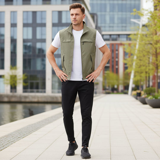 Kasper Heren Vest | Ademend Ontwerp-Basser-Khaki-XS-Basser