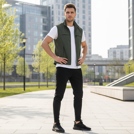Kasper Heren Vest | Ademend Ontwerp-Basser-Legergroen-XS-Basser