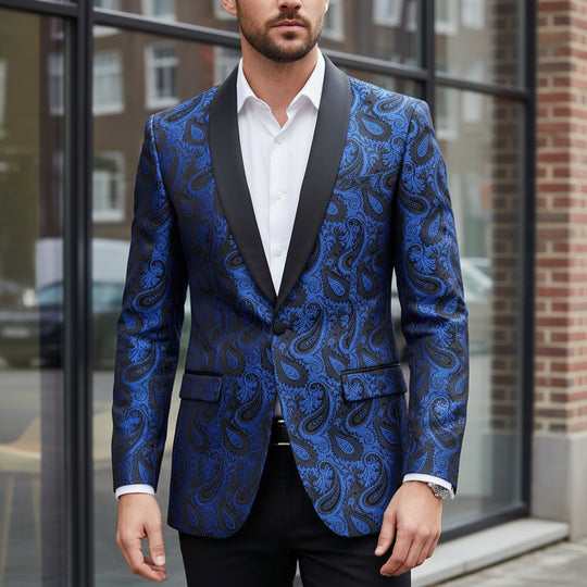 Lars Heren Tuxedo | Sjaalkraag-Herenpakken-Basser-Koninklijk Blauw-Basser