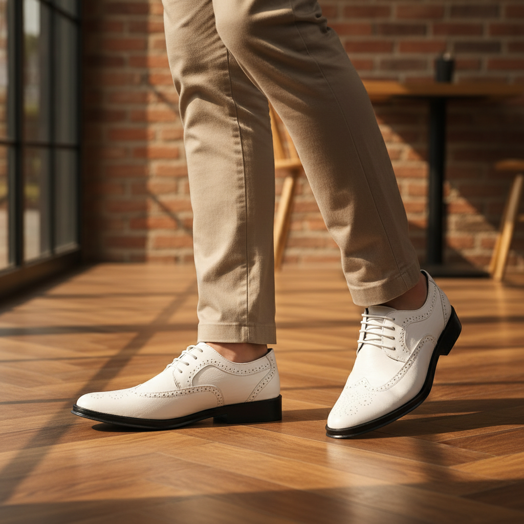 Lennart – Mannen Herenschoenen | Ondersteunend en Comfortabel Ontwerp-Basser-Wit-39-Basser