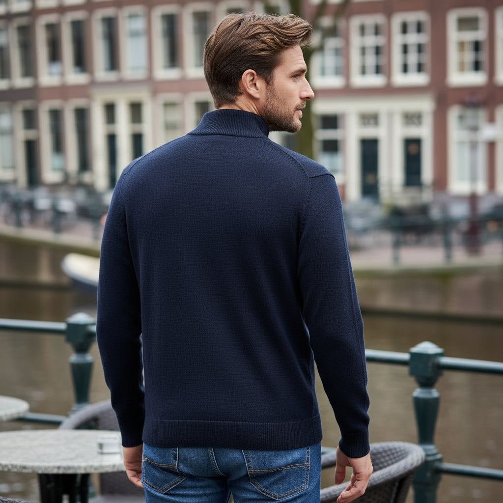 Levi – Heren Sweater | Volledige Ritssluiting, Ademend, Modern Design-Herentruien-Basser-Basser