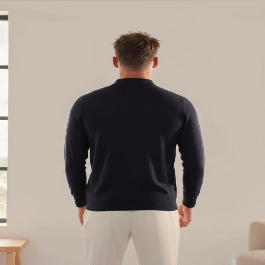 Liam – Heren Polo | Getailleerd Design met Lange Mouwen-Polo Shirts: Poloshirts-Basser-Basser
