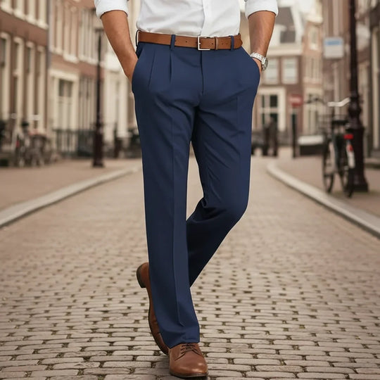 Marcus – Heren Pantalon | Moderne Pasvorm met Professionele Look-Basser-Donkerblauw-S-Basser