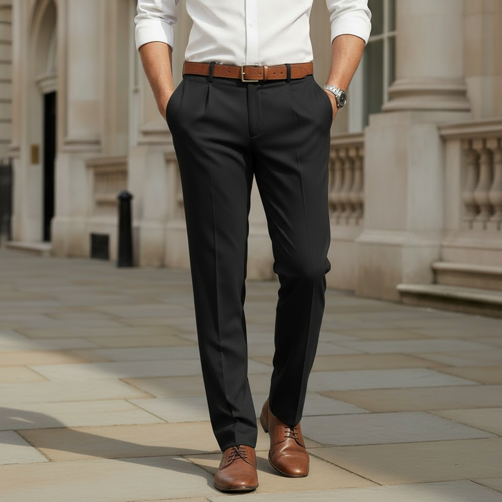 Milan Heren Broek | Modern Fit-Basser-Zwart-S-Basser