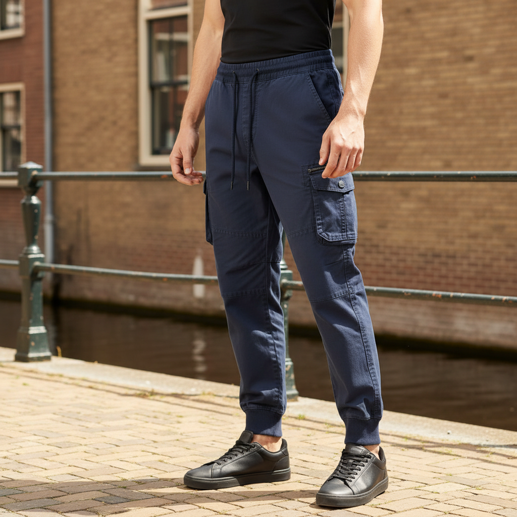 Milan Heren Cargo Pants | Relaxed Fit-Basser-Blauw-S-Basser