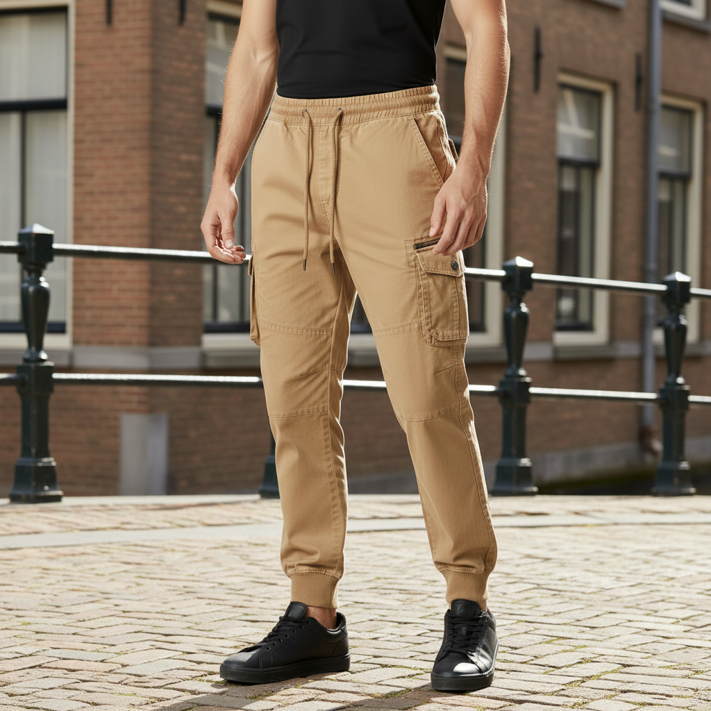 Milan Heren Cargo Pants | Relaxed Fit-Basser-Khaki-S-Basser