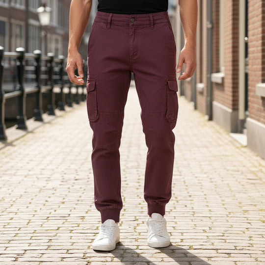 Milan Heren Cargo Pants | Relaxed Fit-Basser-Wijnrood-S-Basser