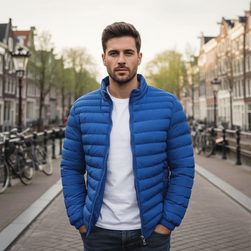 Oscar – Heren Jas | Lichtgewicht Padded Ontwerp voor Comfort en Stijl-Basser-Blauw-S-Basser