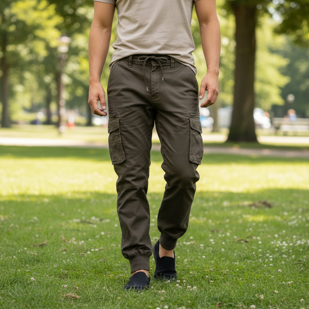 Patrick – Heren Cargo Broek | Tijdloos Design Met Meerdere Zakken-Basser-Koffie-S-Basser