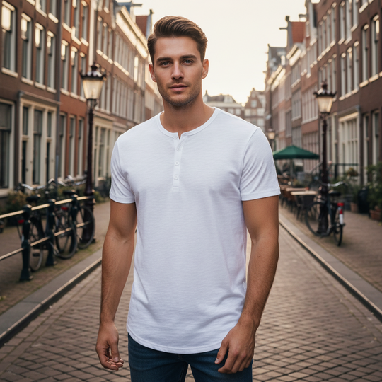 Robin – Heren T-shirt | Comfortabele Pasvorm met Tijdloos Design-Basser-Wit-S-Basser