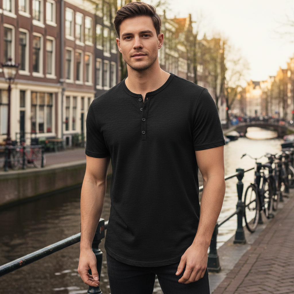 Robin – Heren T-shirt | Comfortabele Pasvorm met Tijdloos Design-Basser-Zwart-S-Basser