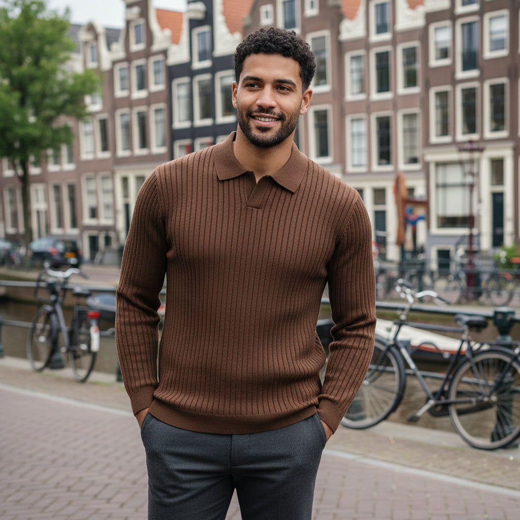 Rowan – Heren Poloshirt | Ademend Comfort met Tijdloos Streepdessin-Basser-Basser