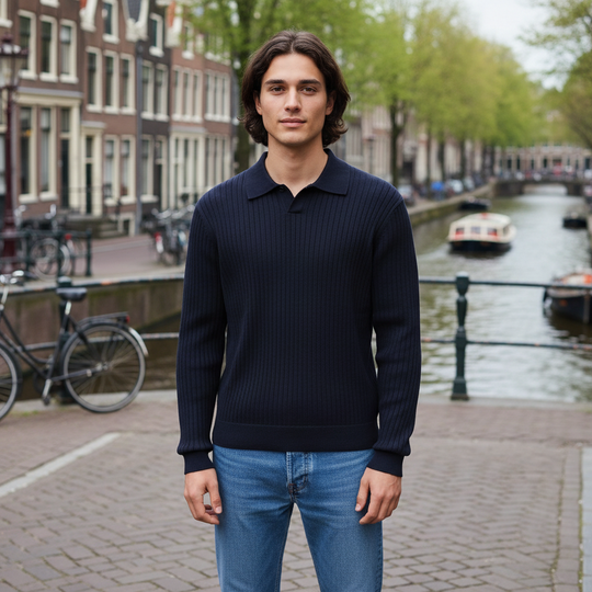 Rowan – Heren Poloshirt | Ademend Comfort met Tijdloos Streepdessin-Basser-Basser