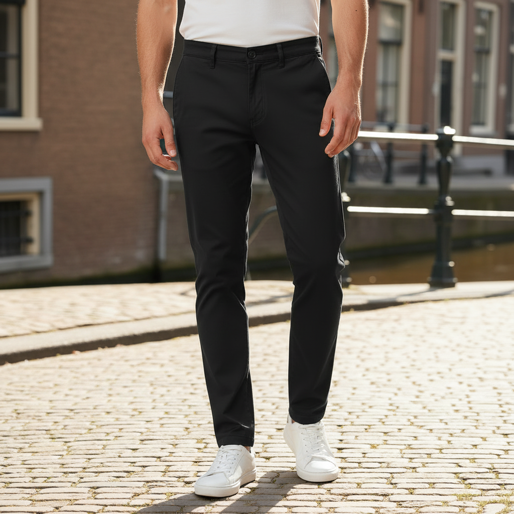 Ruben Heren Chino Broek | Slim Fit-Basser-Zwart-28-Basser