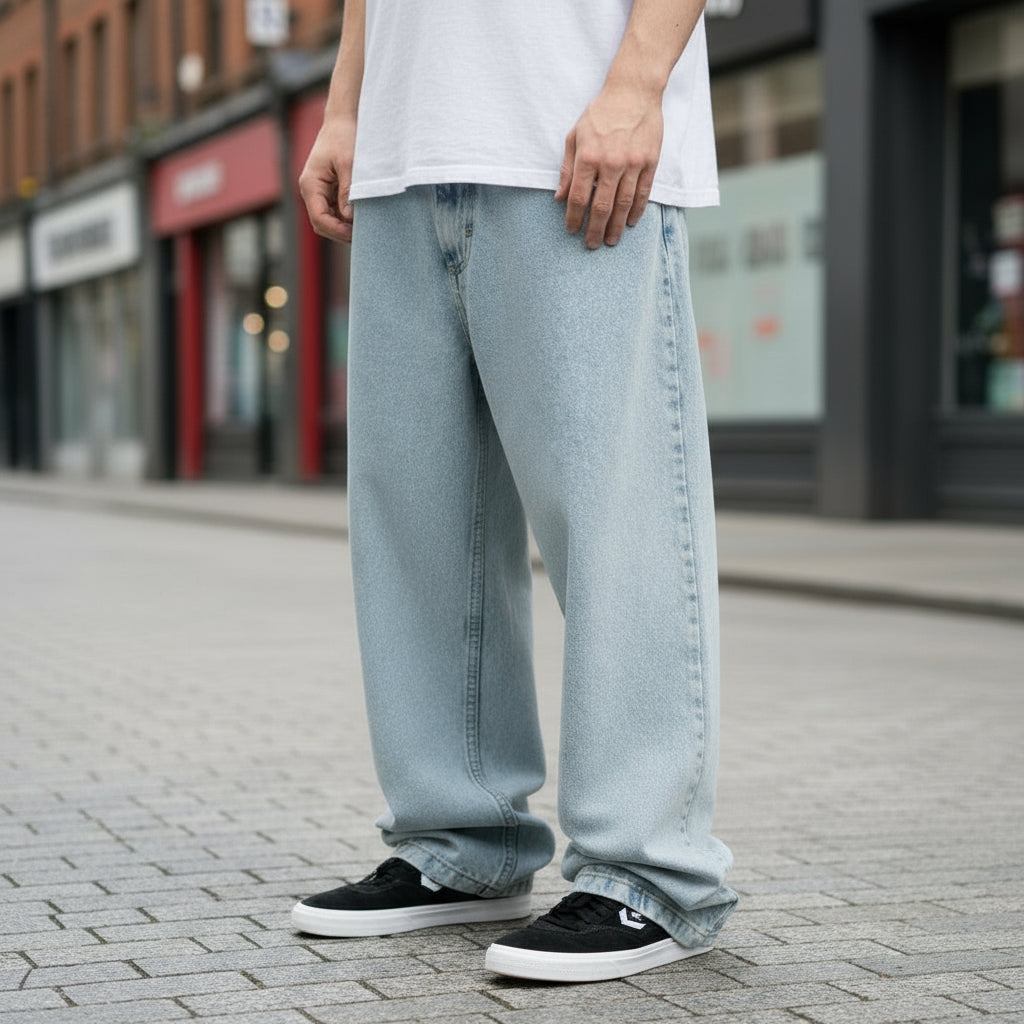 Ruben Heren Jeans | Wijde Pasvorm-Basser-Lichtblauw-S-Basser