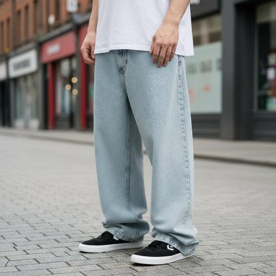 Ruben Heren Jeans | Wijde Pasvorm-Basser-Lichtblauw-S-Basser