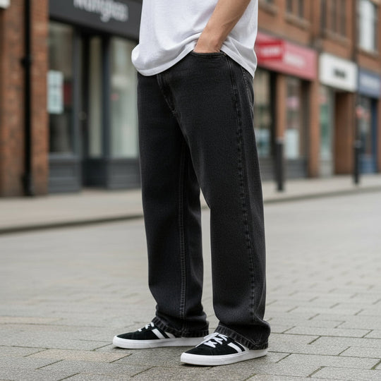 Ruben Heren Jeans | Wijde Pasvorm-Basser-Zwart-S-Basser