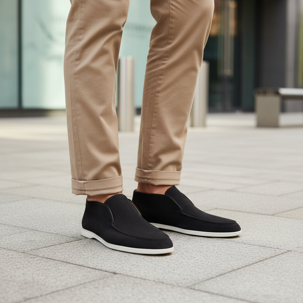Ruben Heren Loafers | Zwarte Suede Design-Basser-Donkerblauw-6-Basser