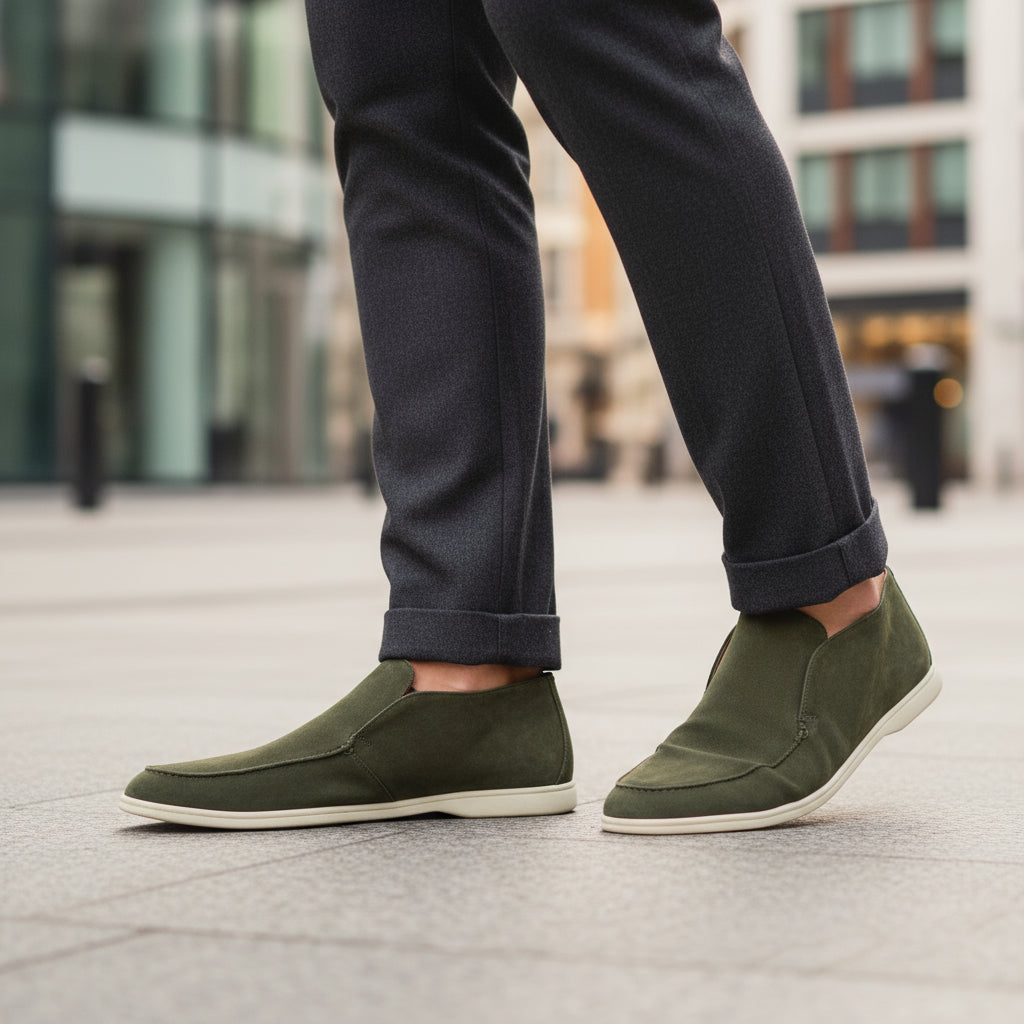 Ruben Heren Loafers | Zwarte Suede Design-Basser-Groen-6-Basser