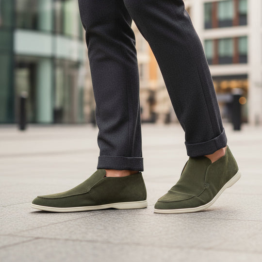 Ruben Heren Loafers | Zwarte Suede Design-Basser-Groen-6-Basser