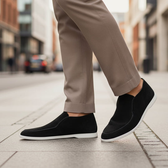 Ruben Heren Loafers | Zwarte Suede Design-Basser-Zwart-6-Basser