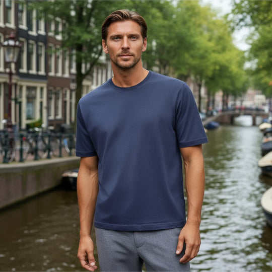 Ryan – Heren T Shirt | Luxe Comfort met Tijdloos Ontwerp-Basser-Blauw-M-Basser