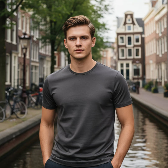 Ryan – Heren T Shirt | Luxe Comfort met Tijdloos Ontwerp-Basser-Bruin-M-Basser