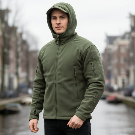 Sander – Heren Thermojack | Fleece Geïsoleerd met Capuchon-Herenjassen & -jacks-Basser-Groen-S-Basser