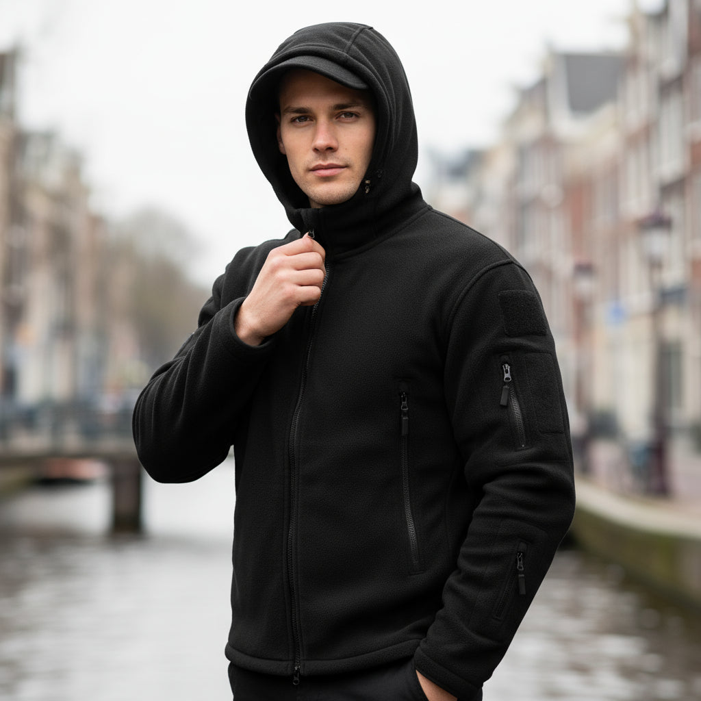 Sander – Heren Thermojack | Fleece Geïsoleerd met Capuchon-Herenjassen & -jacks-Basser-Zwart-S-Basser