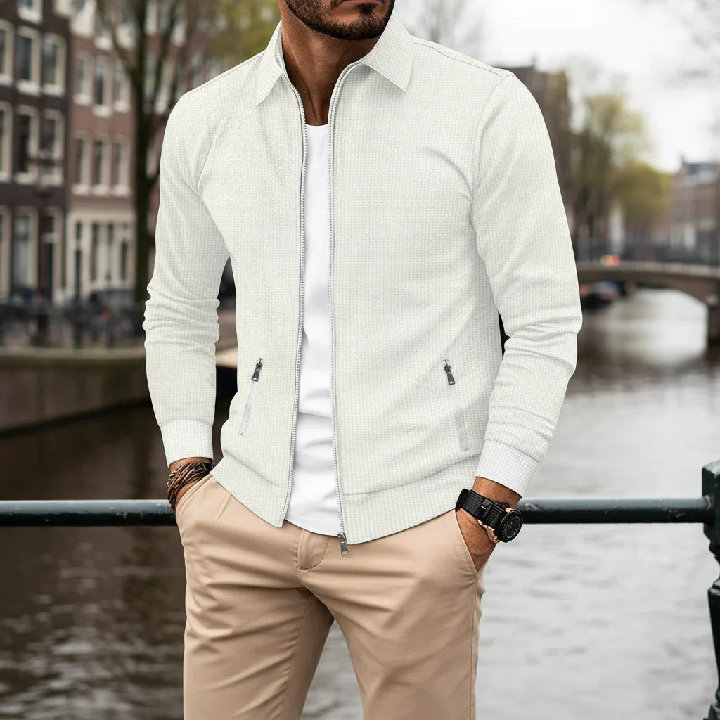Simon – Heren Vest | Rits en Opstaande Kraag voor Comfort en Stijl-Basser-Wit-S-Basser