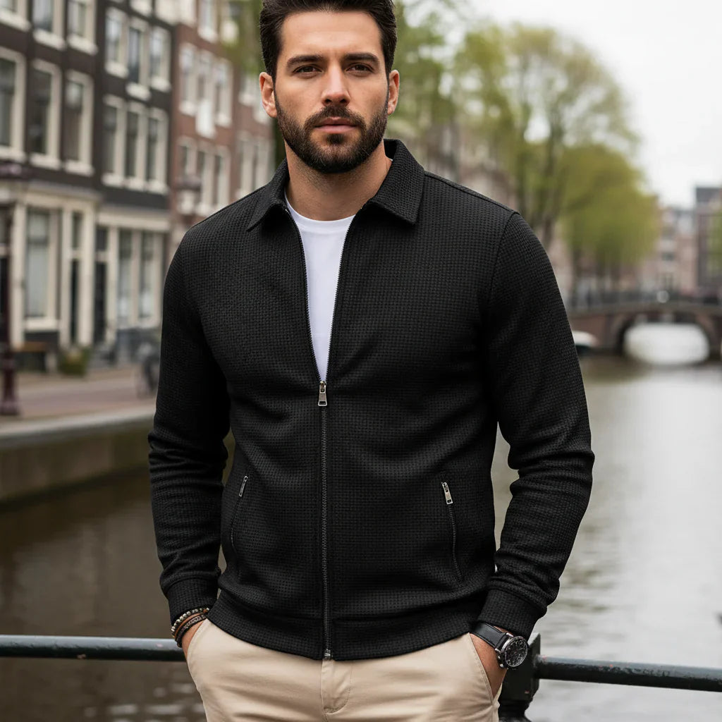 Simon – Heren Vest | Rits en Opstaande Kraag voor Comfort en Stijl-Basser-Zwart-S-Basser