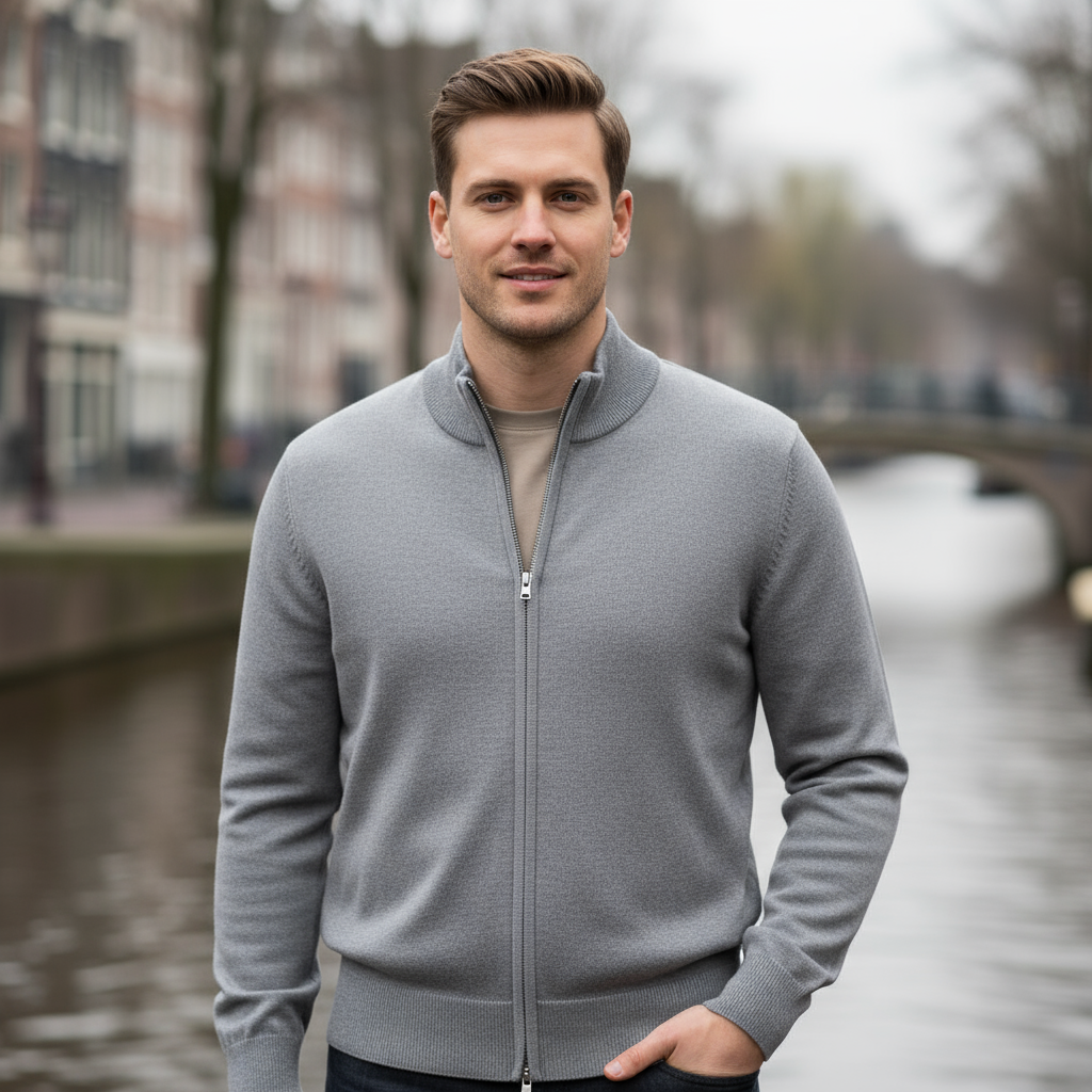Thijs – Heren Vest | Slim Fit Minimalistisch Design-Herenjassen-Basser-Grijs-XS-Basser