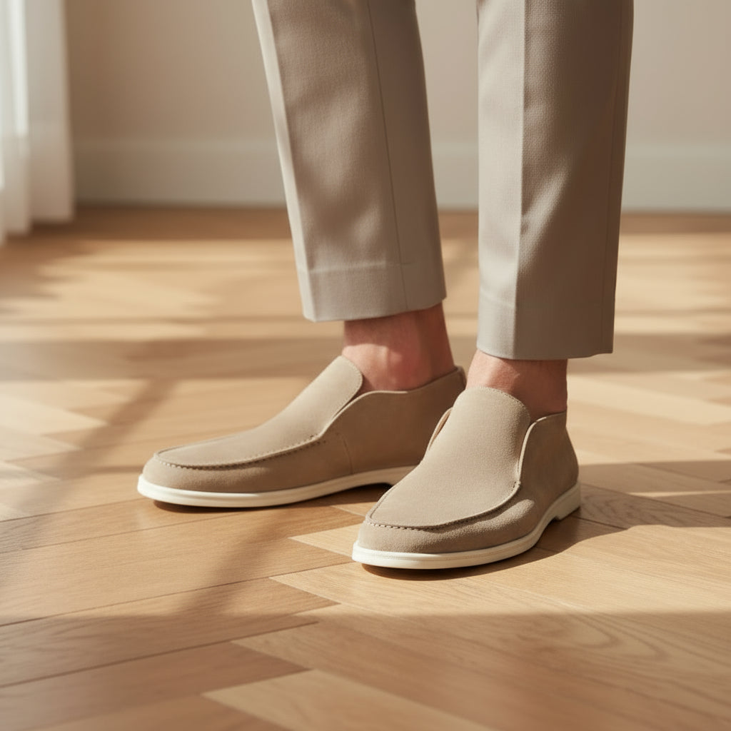 Thomas – Heren Loafers | Comfortabel Suède Design-Instappers-Basser-Beige-39-Basser