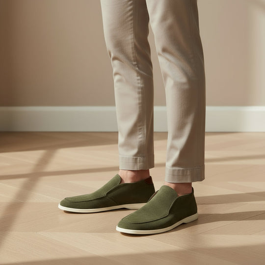 Thomas – Heren Loafers | Comfortabel Suède Design-Instappers-Basser-Groen-39-Basser