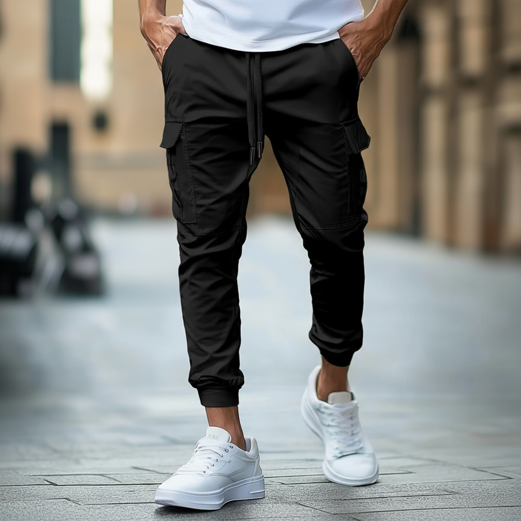 Tobbias – Heren Cargo Broek | Praktisch Design Voor Comfort En Stijl-Basser-Zwart-S-Basser